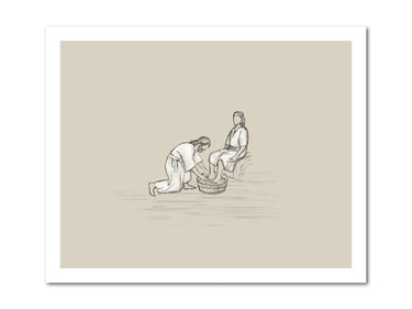 Jesus Washing Feet Poster Print